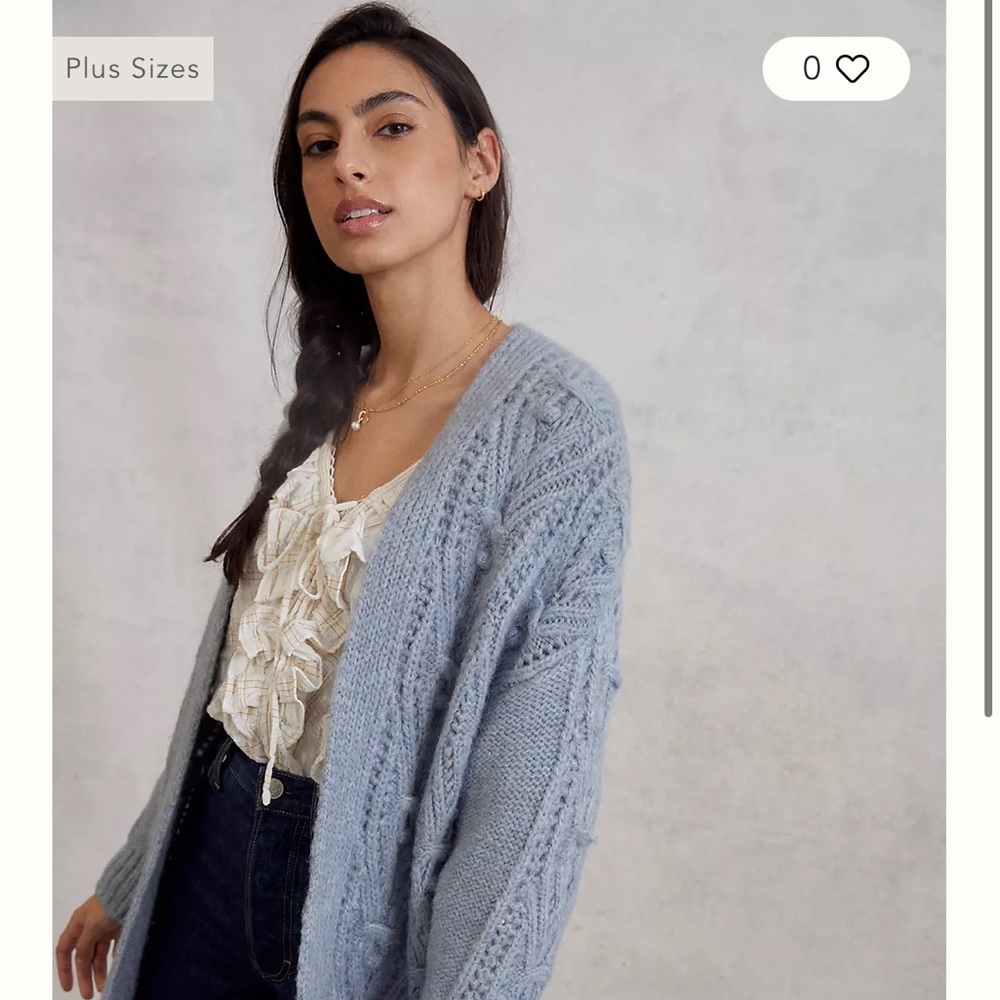Anthropologie Light Blue Knit Cardigan